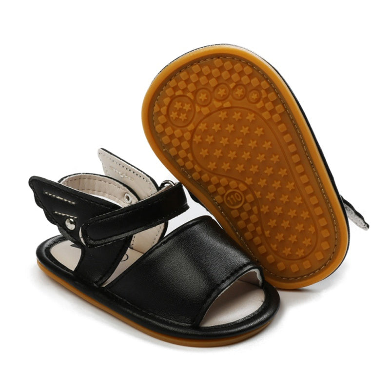 Baby Shoes Rubber Sole Breathable PU Baby Sandals Baby Non-Slip Wings Toddler Shoes