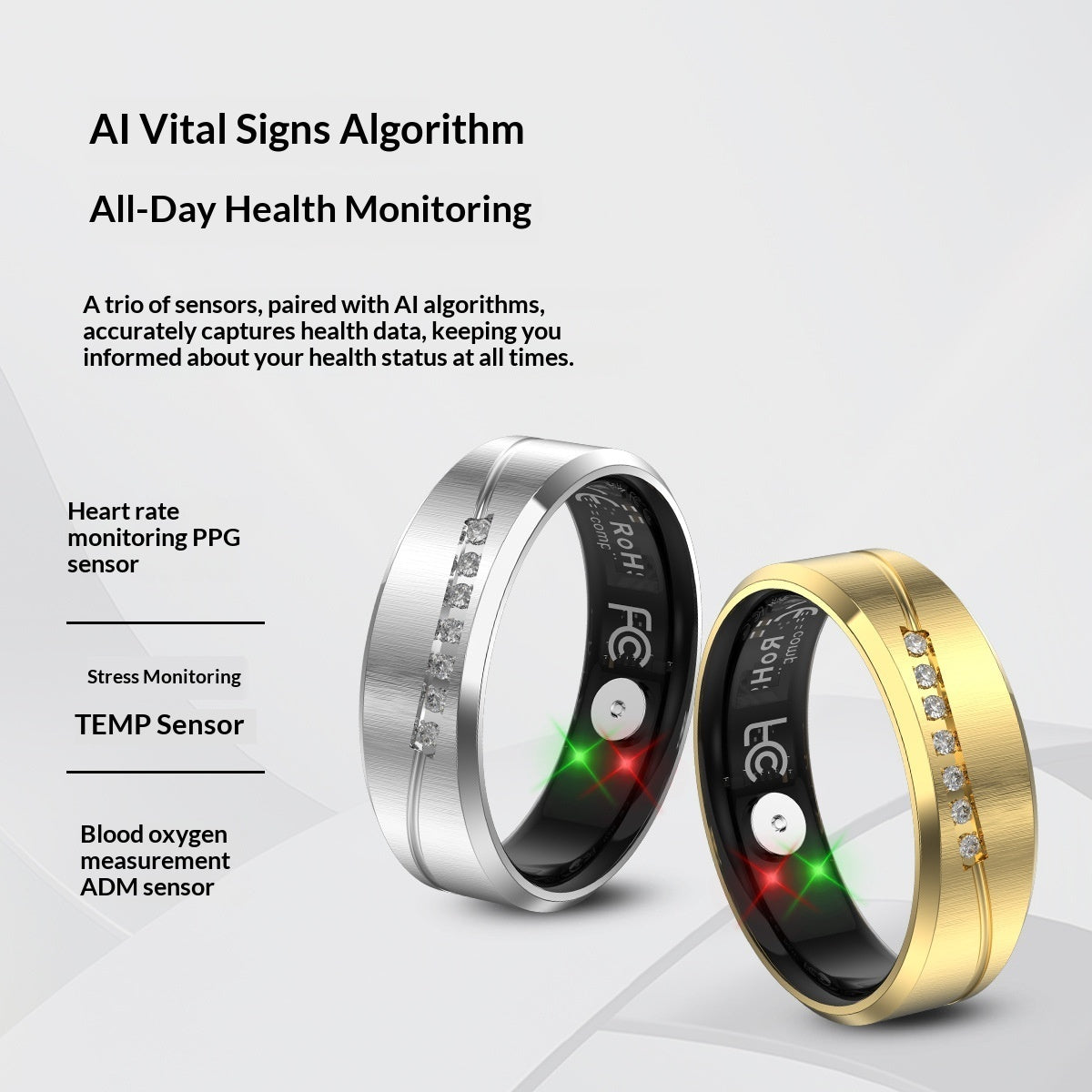 Hr05 Smart Ring Heart Rate, Blood Oxygen, And Sleep Monitoring Call Notifications Sedentary, Hydration, And Vibration Reminders A Tech-enabled Health Ring