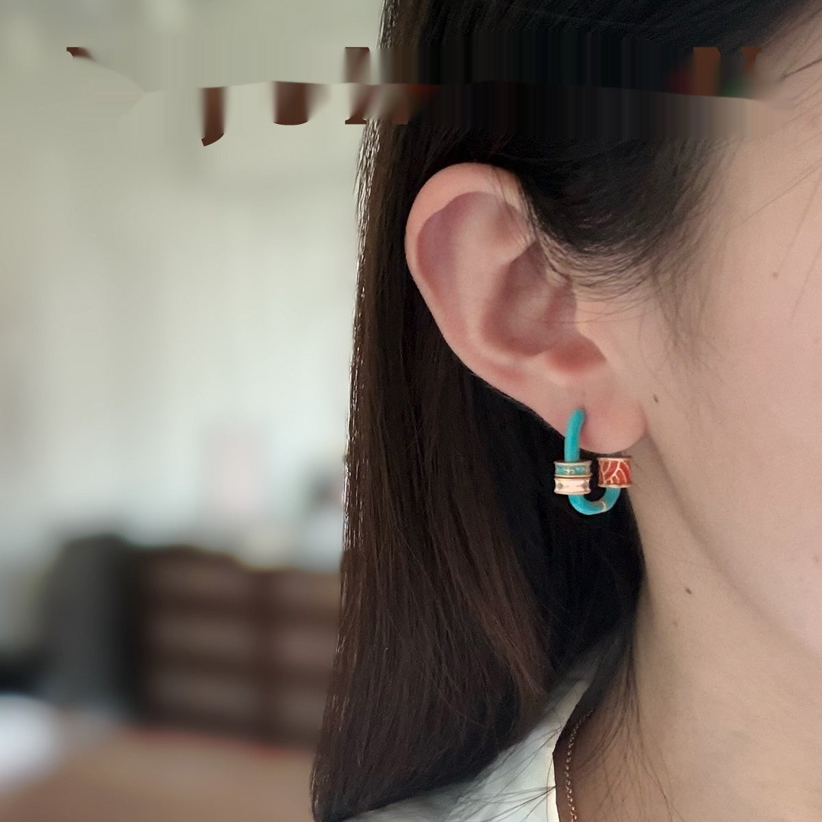 Simple Fashionable And Versatile Dopamine-colored Oil-drop Earrings