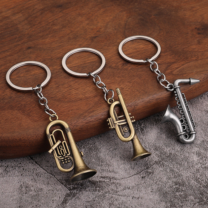 Saxophone Mini Metal Keychain Pendant