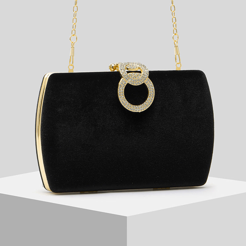 New Black Velvet Evening Clutch For Women