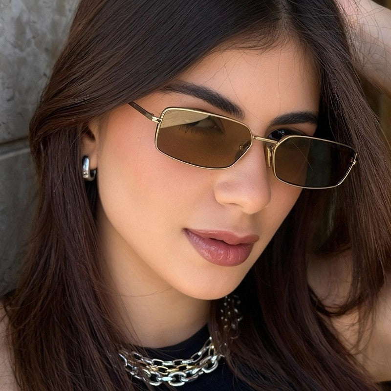 Fashionable Metal Small-square Frame Trendy Sunglasses