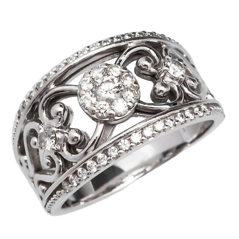 Retro Court-style Floral Ring