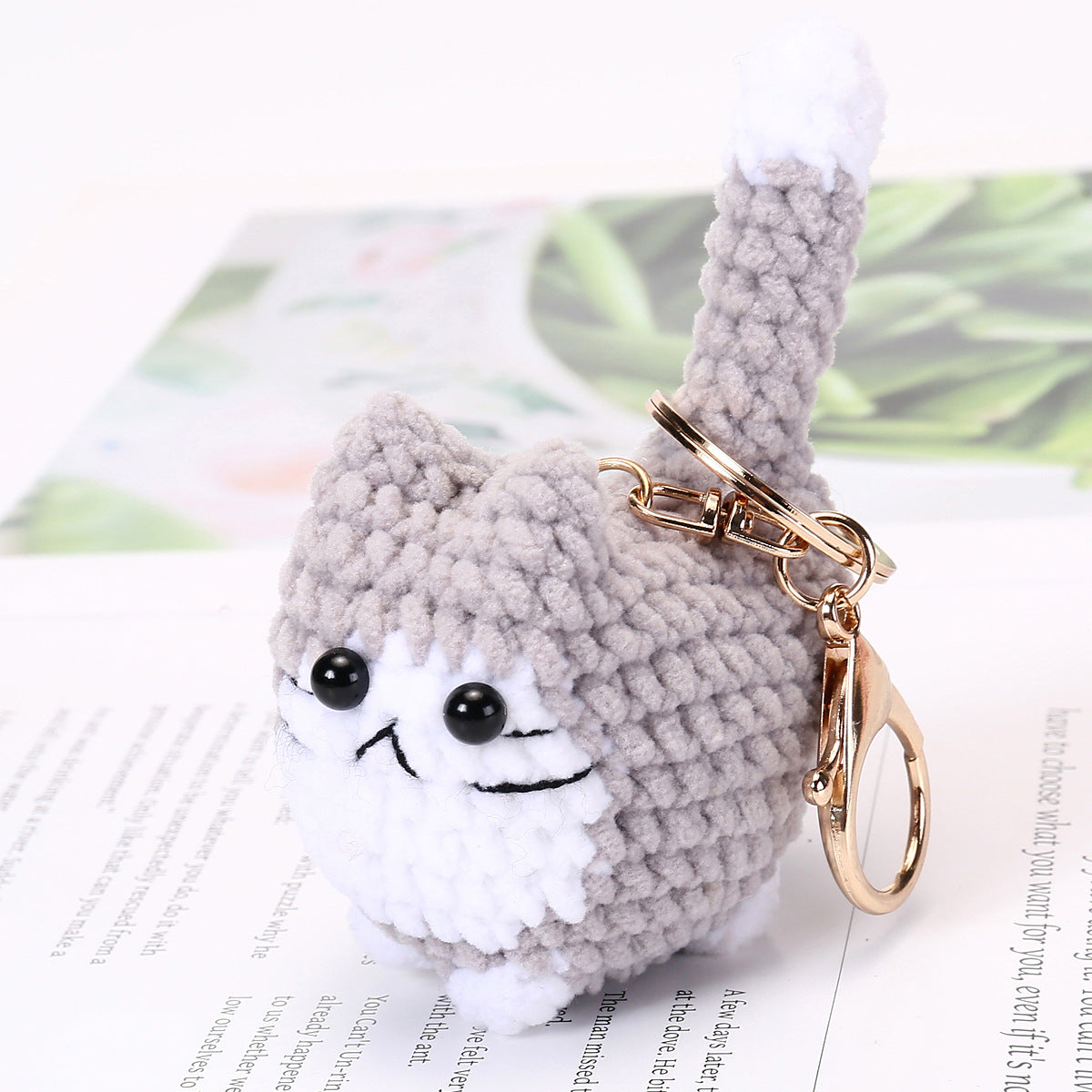 Knitted Yarn Kitten Pendant Woven Bag Charm
