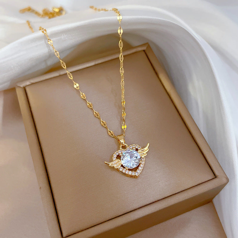 Banquet Wedding Necklace Women's Clavicle Chain, Titanium Steel