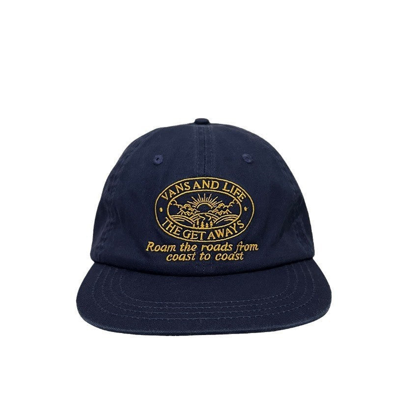 Korean Niche Letter Embroidery Simple Solid-color Vintage Street-style Baseball Cap