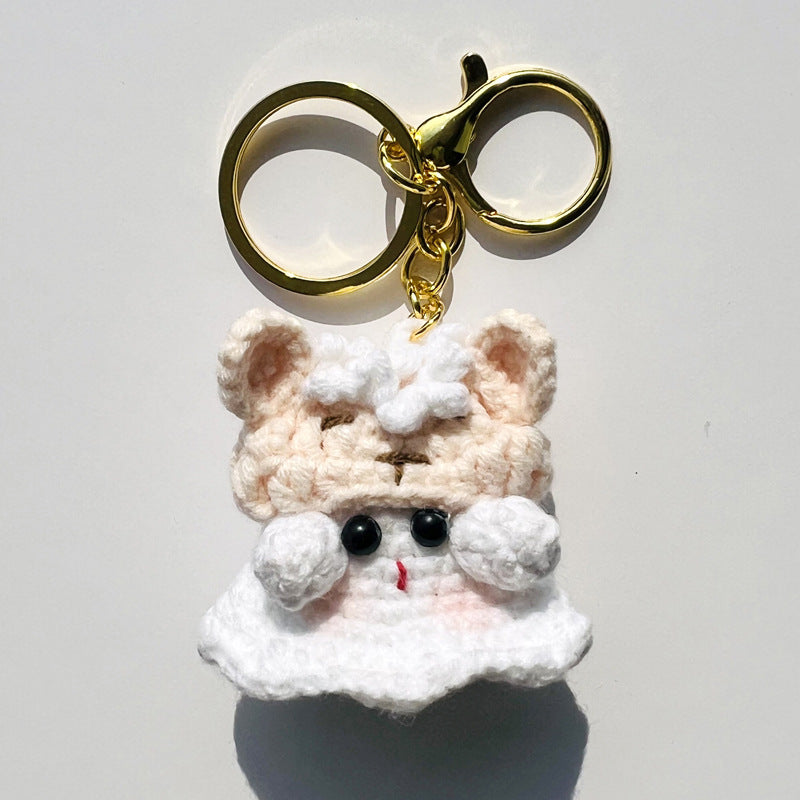 Finished Keychain With A Little Ghost Weaving Pendant