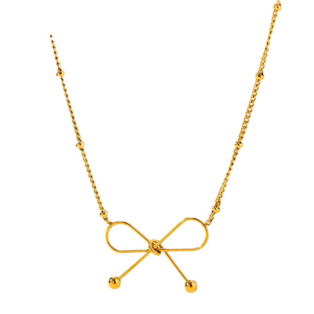 Women's Titanium Steel Necklace And Bracelet With 18K Gold Plating