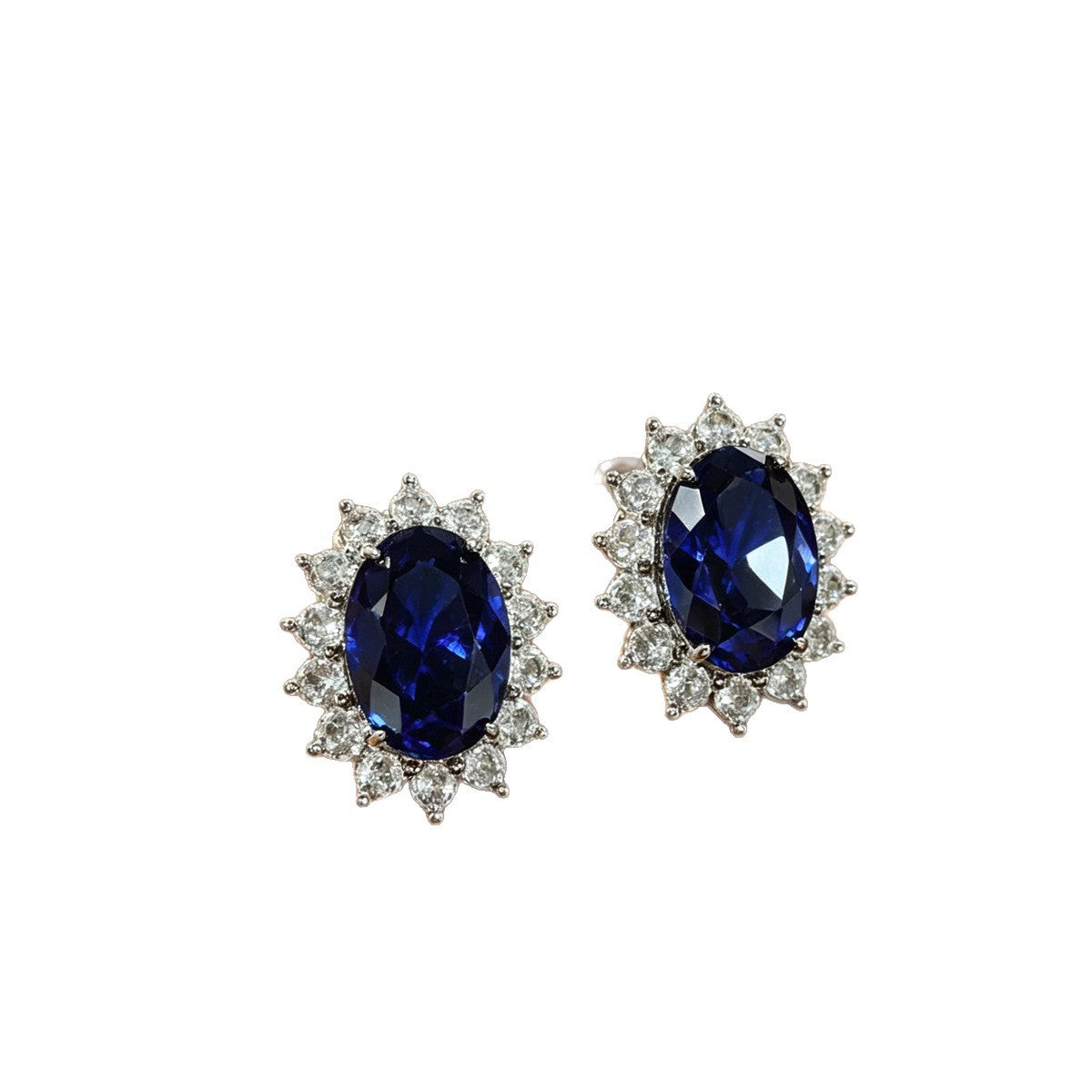 Korean-style New Micro-inlaid Zircon Earrings, European And American Cross-border Elegant Women's Light Luxury Earrings, Niche Exquisite High-end Ear Accessories