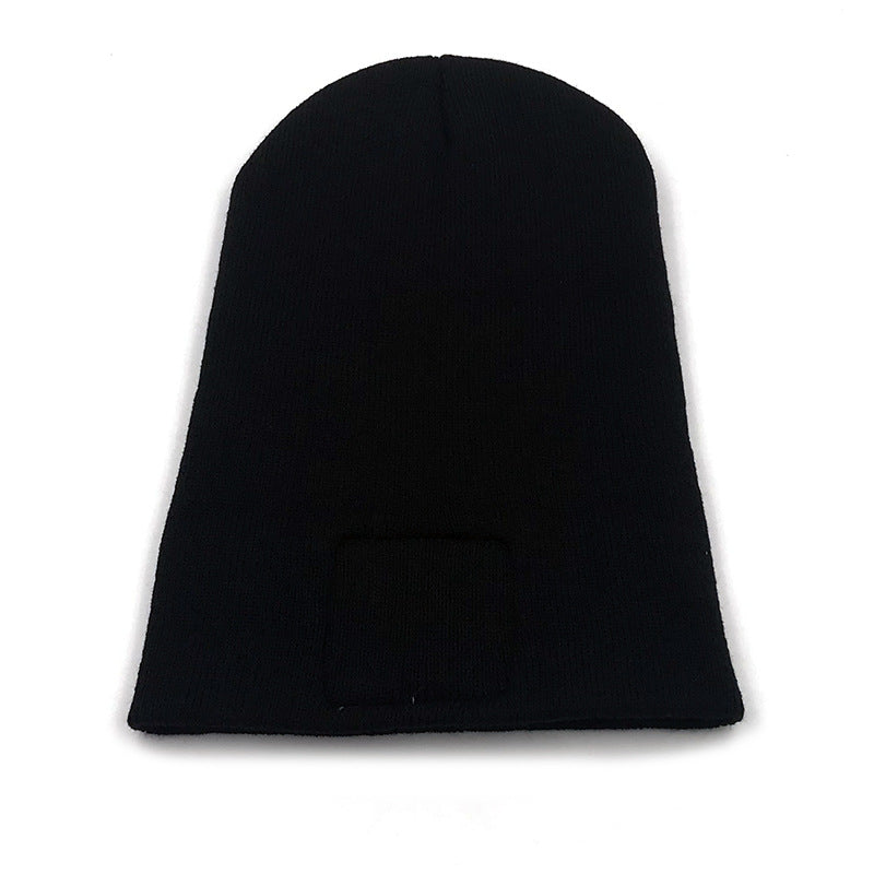 Black Cat Head Decal Skiing Warmth Autumn Winter Knitted Wool Hat