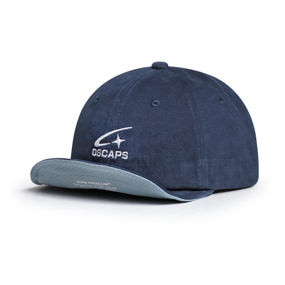 Japanese-style Soft-brimmed Color-matched Letter Baseball Cap With A Soft Top, Casual Fedora Hat, Retro Casual Cap With A Brim