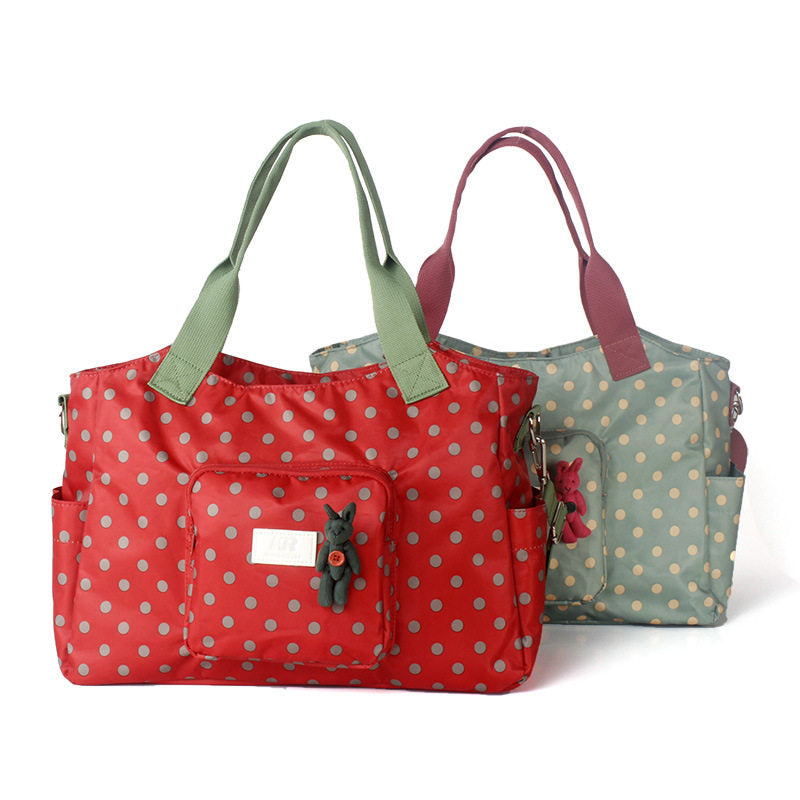 Polka-dot Cute Little Bear Hand-carrying Mommy Bag