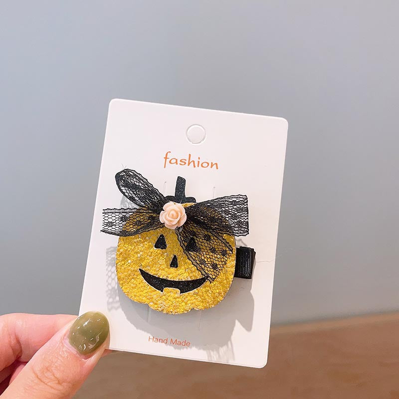 Halloween Children's Hair Accessories Pumpkin Ghost Funny Handmade Hair Clips