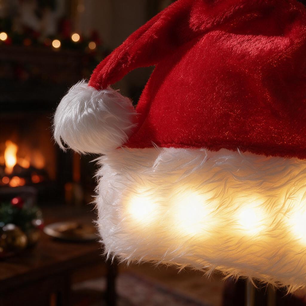 Christmas Party Plush Glowing Christmas Hat For The Elderly