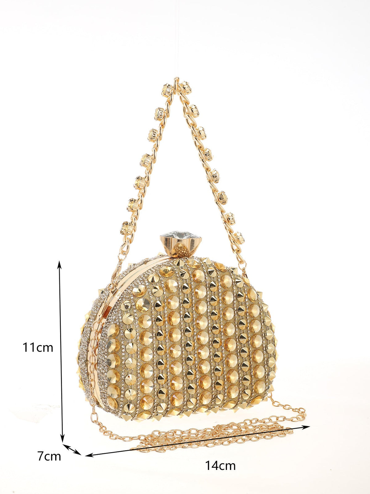 Women's Rhinestone-Studded Evening Clutch Mini Crossbody Bag For Party, Wedding & Bridal, Formal Gown Purse