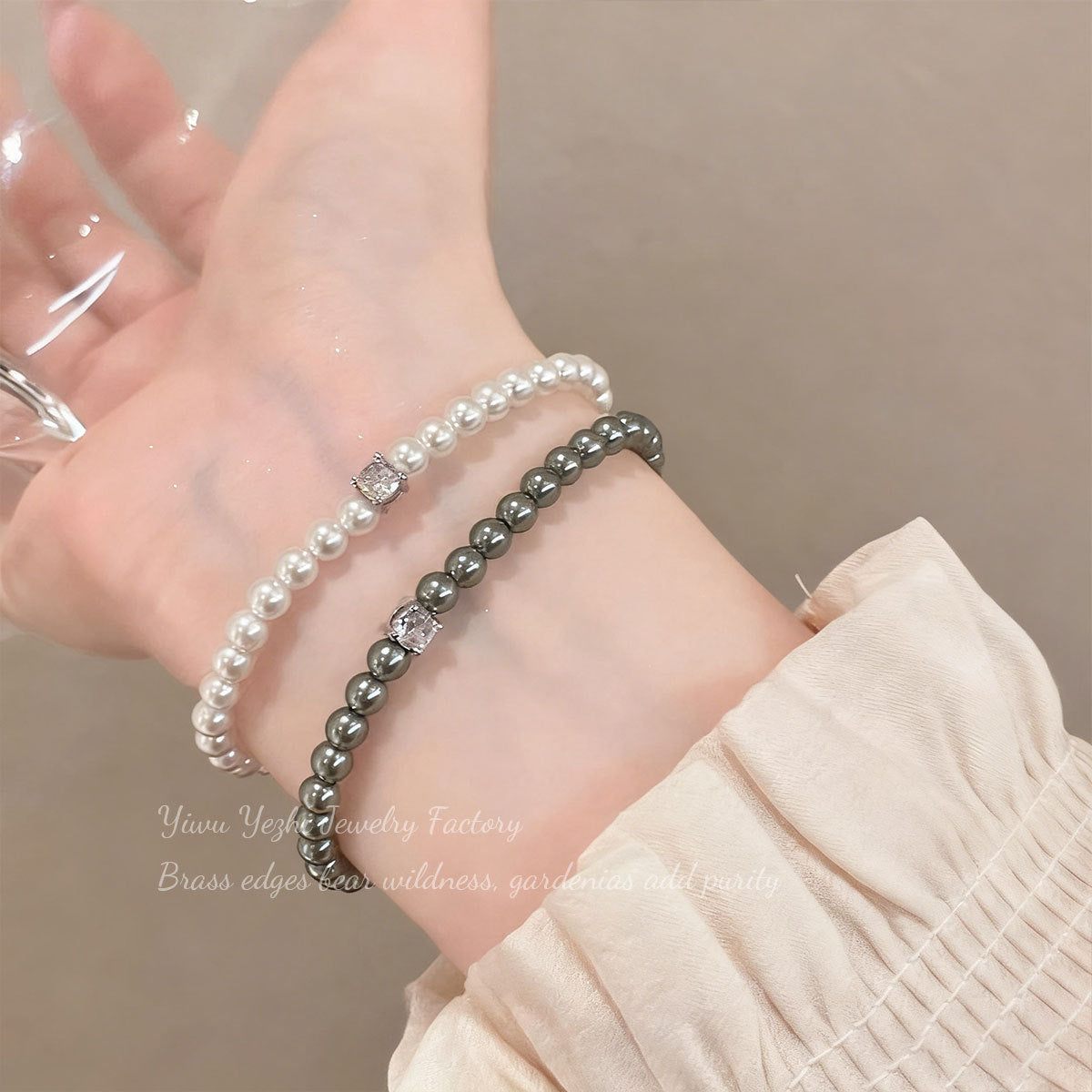 French Retro Pearl Zircon Bracelet For Women, Light Luxury, High-End, Exquisite, Fashionable, Elegant And Versatile Bracelet Bracelet