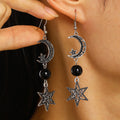 European And American Retro Gothic Star-Moon-Sun Face Earrings