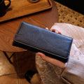 Genuine Full-grain Leather Long Wallet For Women