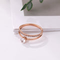Korean-style Geometric Design Elegant Double-layer Zircon Ring