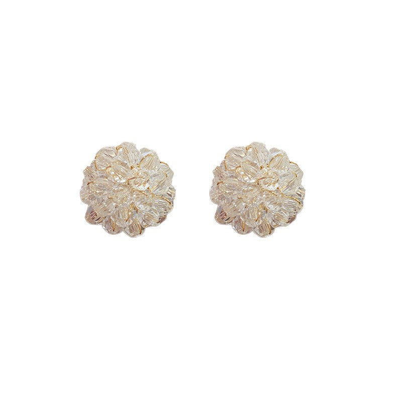 S925 Silver Needle Super Fairy Sweet Elegant Flower Crystal Earrings Popular Accessible Luxury Fashion Versatile Stylish Retro Earrings