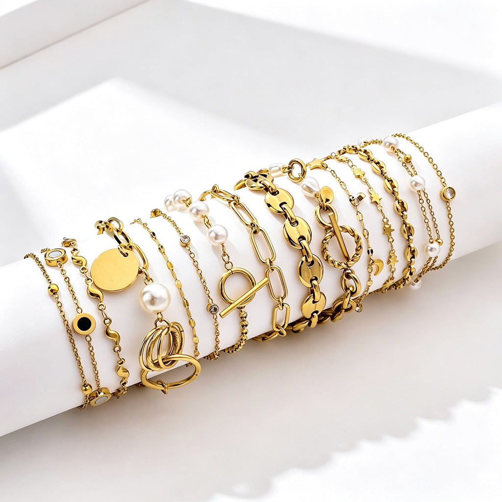 Stainless Steel Multi-layer Stacked Bracelet