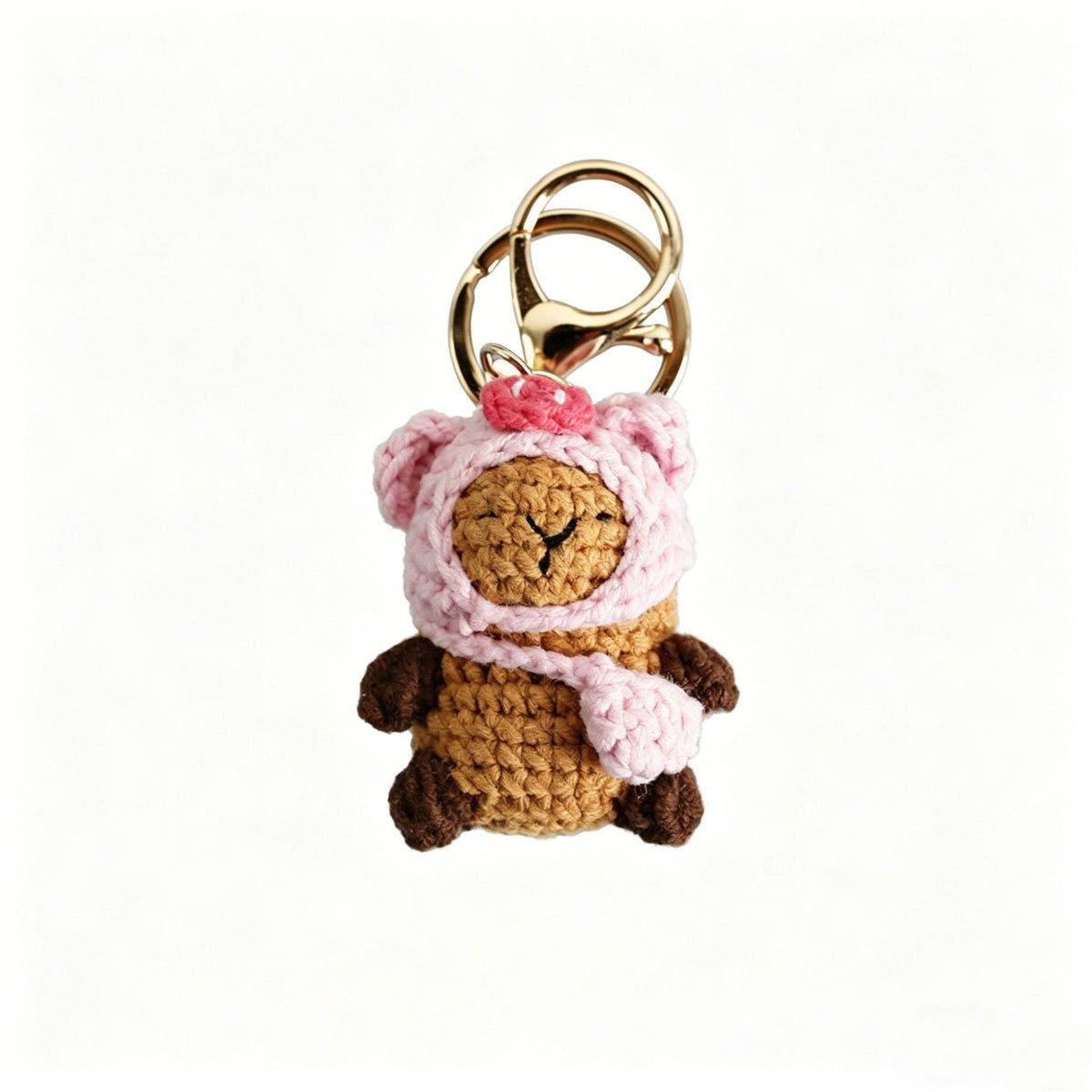 Finished Crocheted Capybara Pendant