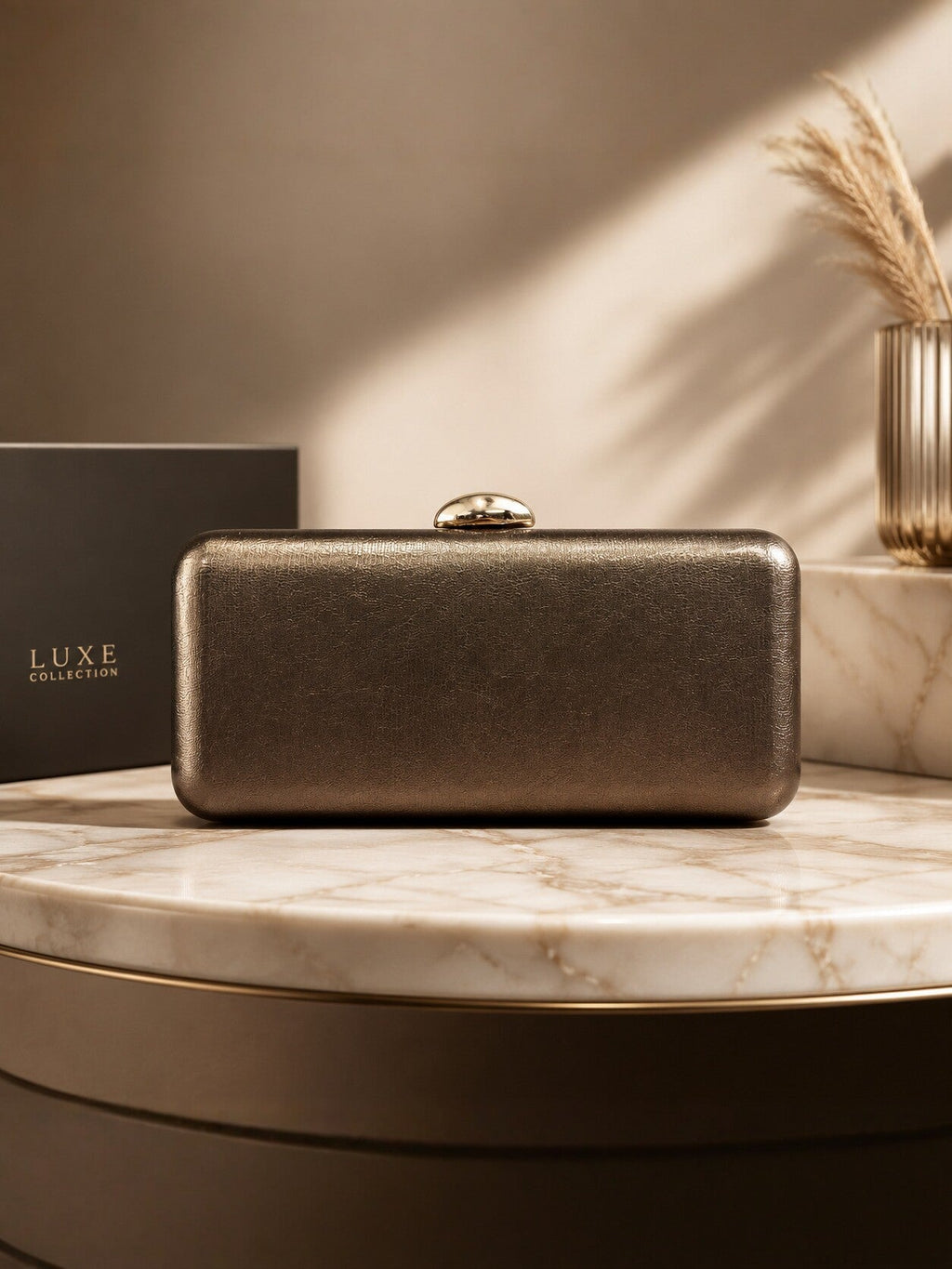 Luxury Evening Clutch For Women, New Metallic Texture Handbag, Simple And Stylish Banquet Bag, High-end Small Square Bag