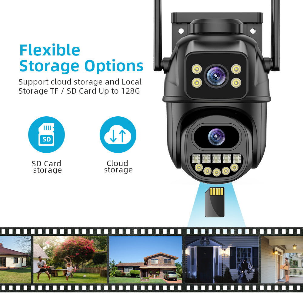 Binocular Gun Ball Linkage Integrated Wireless Surveillance Camera