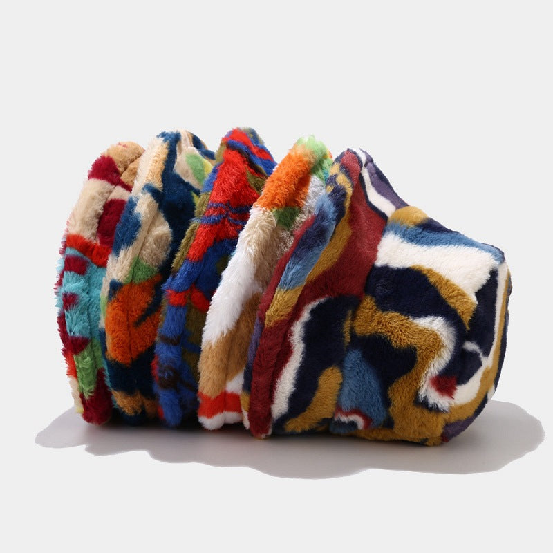 Women's Letter-Printed Plush Warm Sun Hat