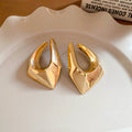 Statement Irregular Geometric Metal Stud Earrings - Bold Luxury Abstract Earrings For Women