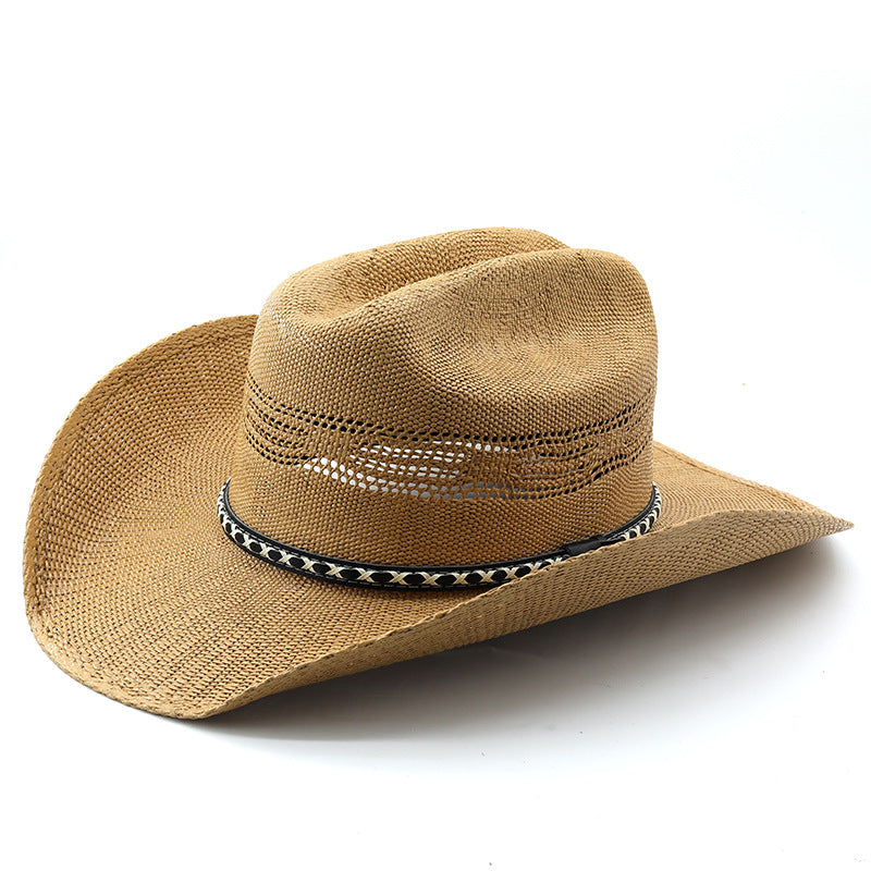 Handwoven Straw Cowboy Hat For Men