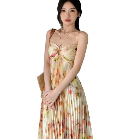 Backless Lace-up Halter Dress For Women