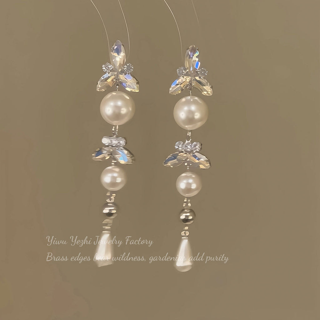 Palace-Style Exquisite Zircon Water Drop Earrings, Light Luxury Niche High-End Earrings, Fashionable, Elegant And Versatile Ear Accessories
