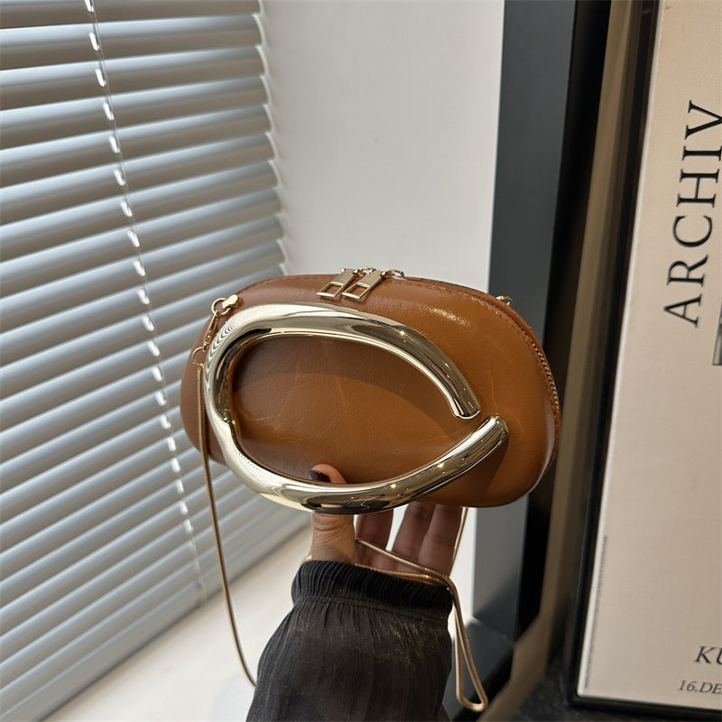 Trendy Metal Hardware Personalized Evening Party Chain Single-shoulder Clutch For Women