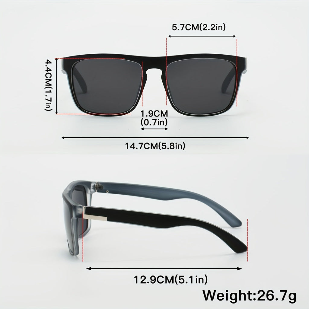 4 Pack Mens Square Sunglasses Set Reflective Mirror Lens UV400 Protection Sun Glasses Lightweight Gradient Temple Eyewear For Driving Fishing Travel And Daily Outdoor Wear