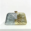Womens Pleated Clutch Evening Gown Style Tote With Chain Strap For Dinner Parties