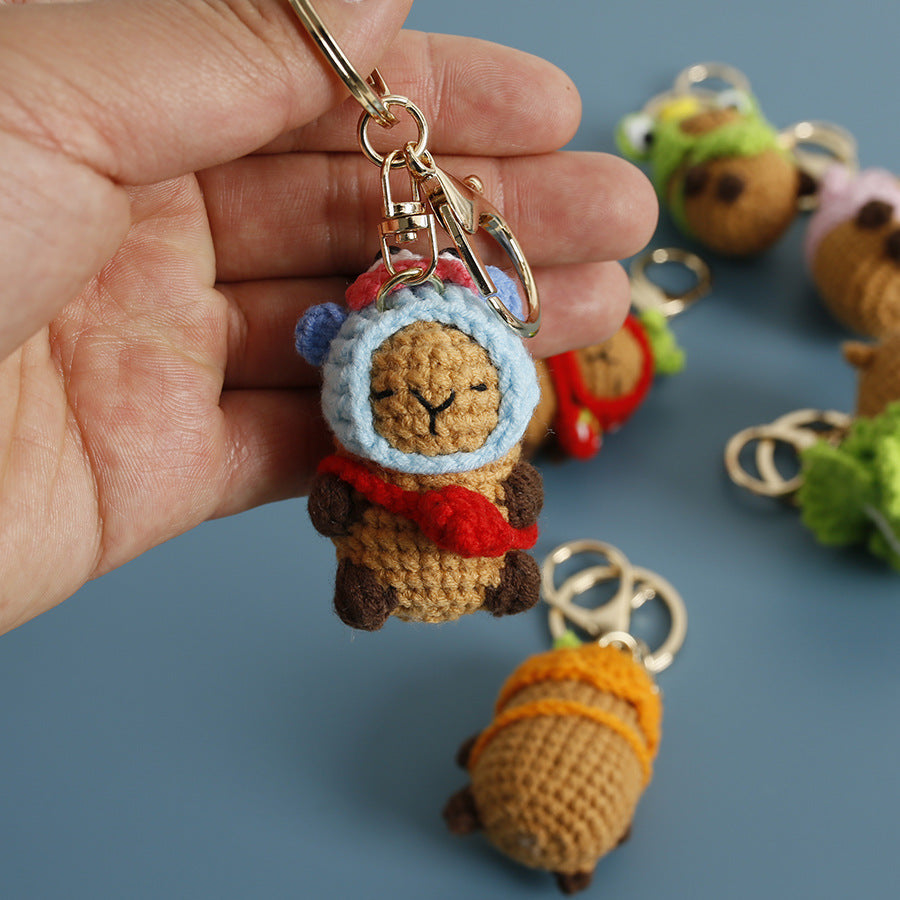 New Handmade Crocheted Capybara Keychain