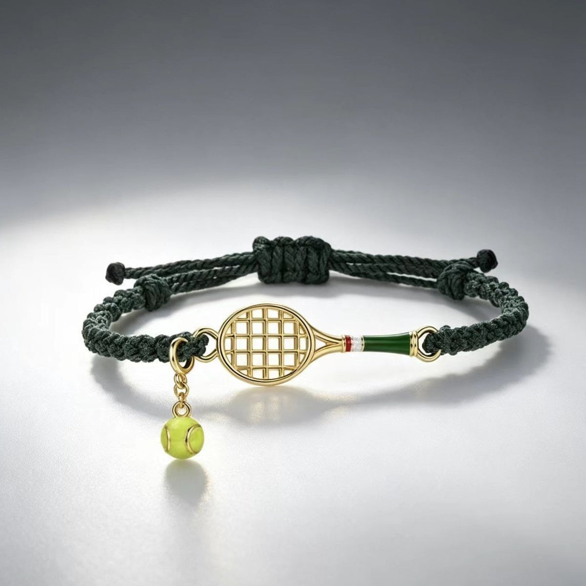 Golden Hollowed-out Woven Tennis Racket Bracelet