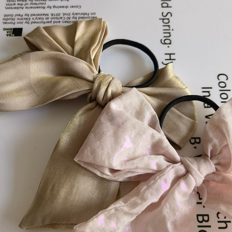 Hair Accessories Headdress Bow Bright Silk Hair Rope Head  Ring New Products