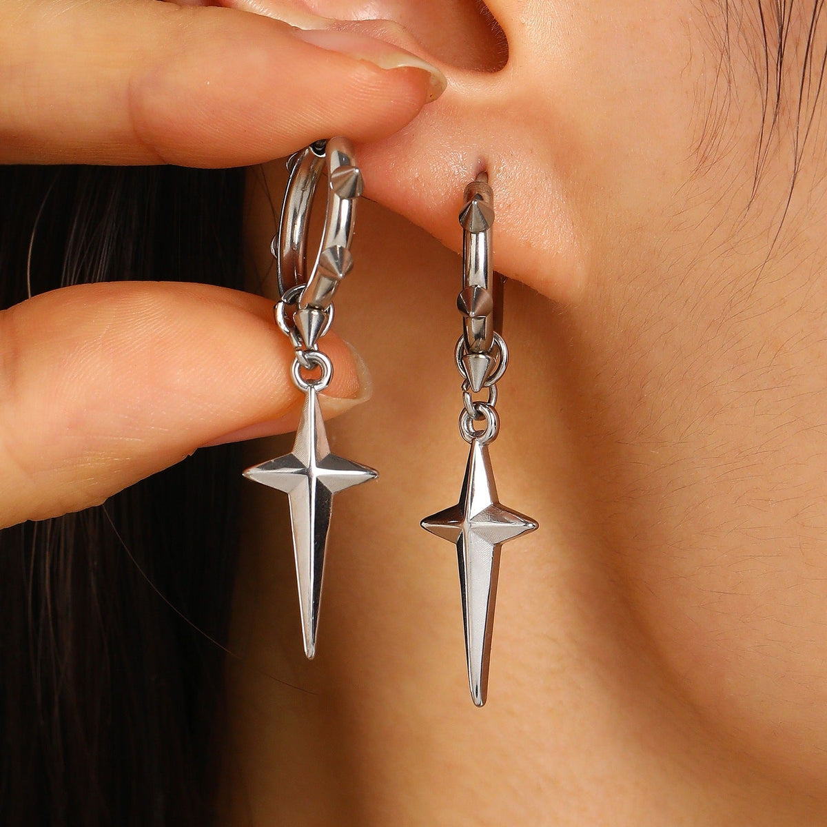 Punk XINGX Tassel Ear Clip Niche Stainless Steel