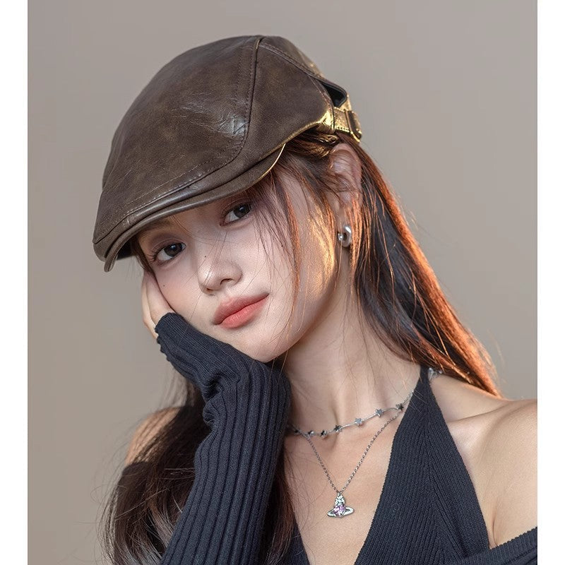 Women's Trendy Leather Hat