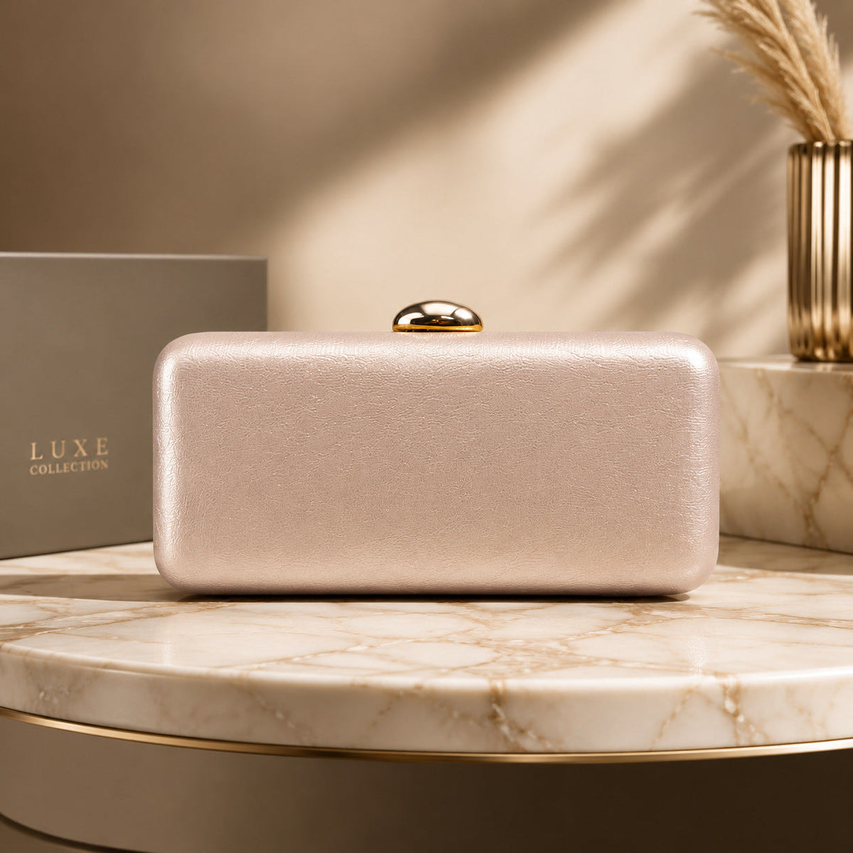Luxury Evening Clutch For Women, New Metallic Texture Handbag, Simple And Stylish Banquet Bag, High-end Small Square Bag