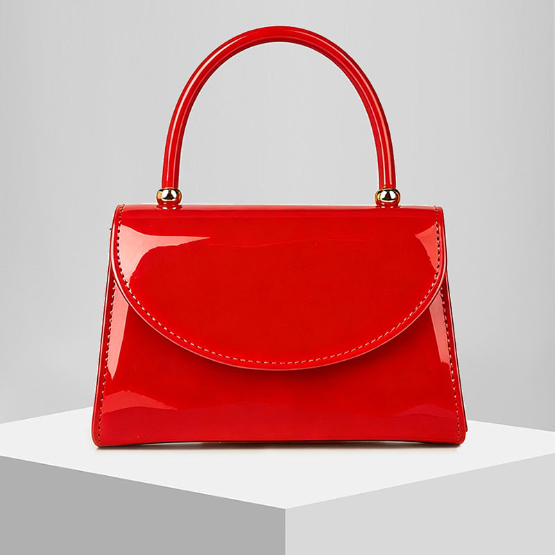 New Glossy Evening Clutch With A Chain Strap