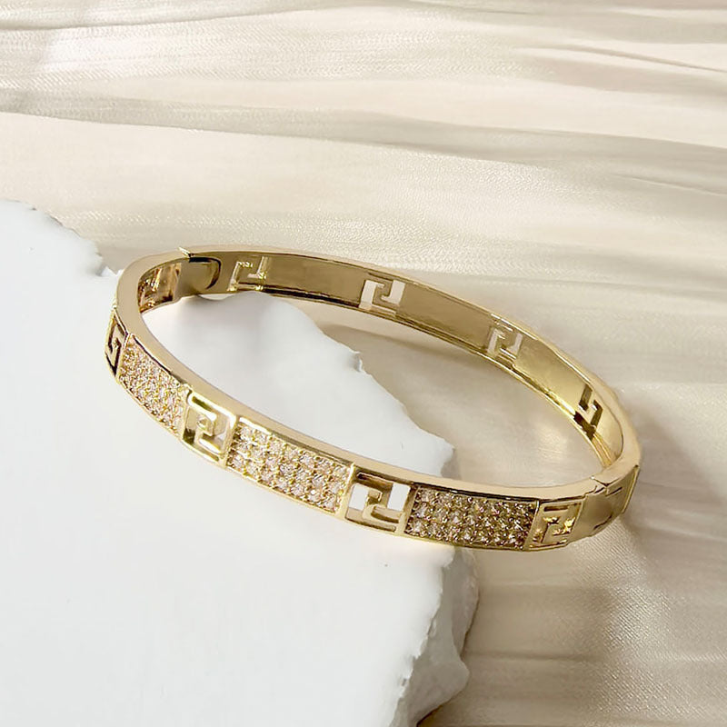 Minimalist Light Luxury Letter Style Diamond Encrusted Openwork Bracelet