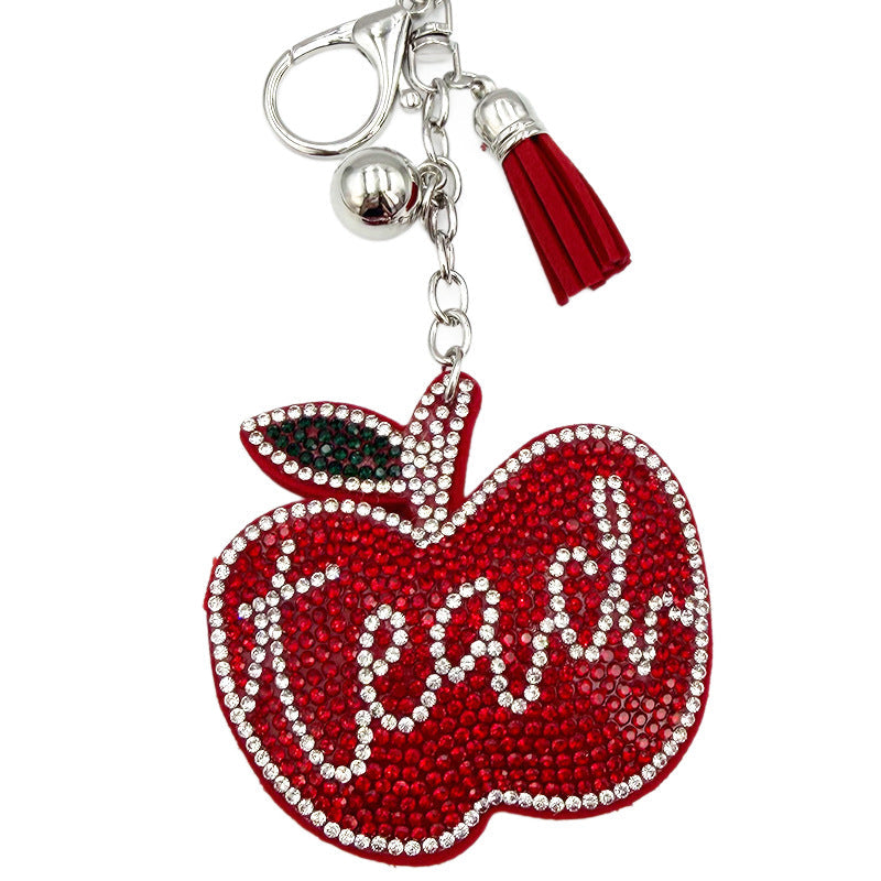 Creative Diamond-studded Keychain With Heat-transfer Rhinestones