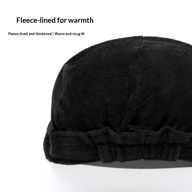 Autumn And Winter Fleece-Lined Warm Retro Peaked Beret