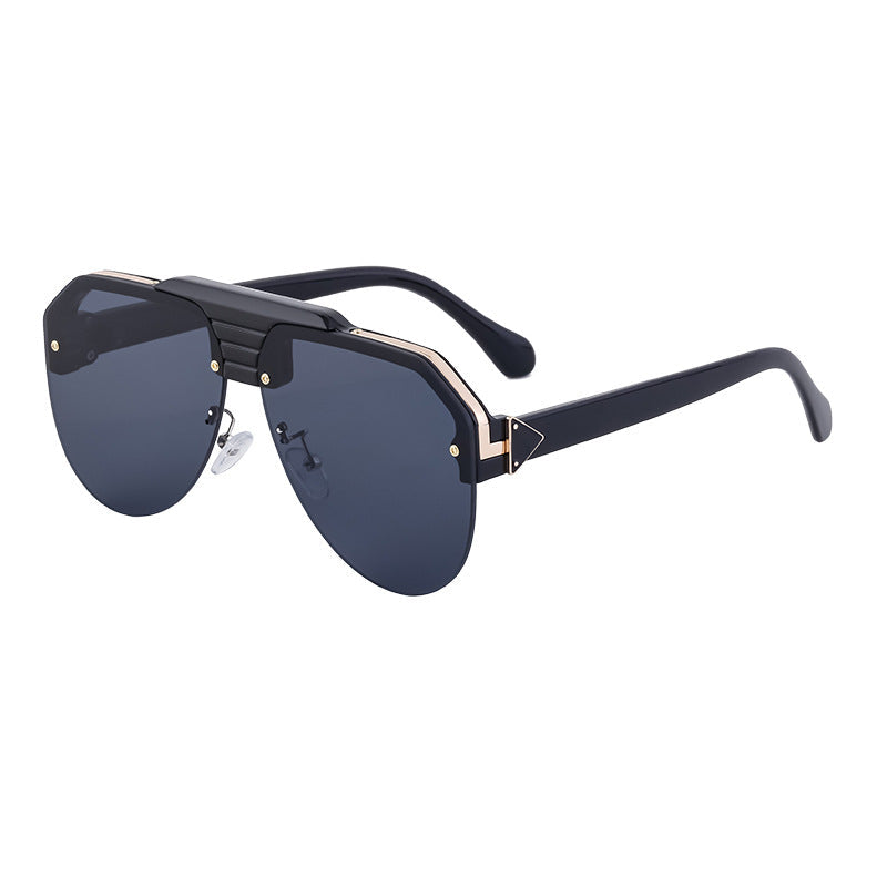 Fashionable Half-Frame Frog-Style For Men Outdoor UV-Protective Driving Sunglasses
