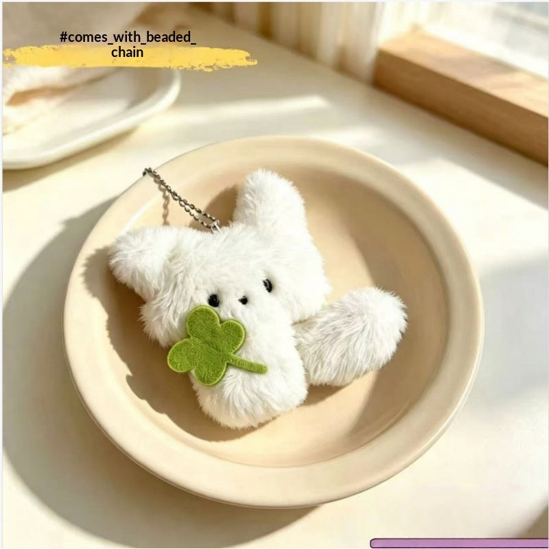 Cute Four-leaf Clover Little Fox Pendant Keychain
