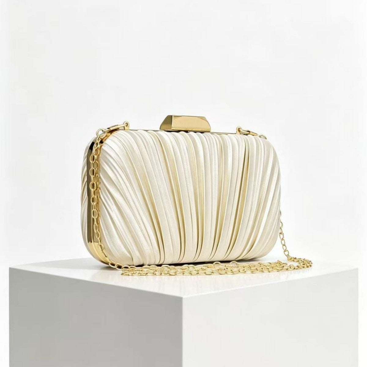 Pleated Evening Bag Banquet Evening Gown Clutch Handbag