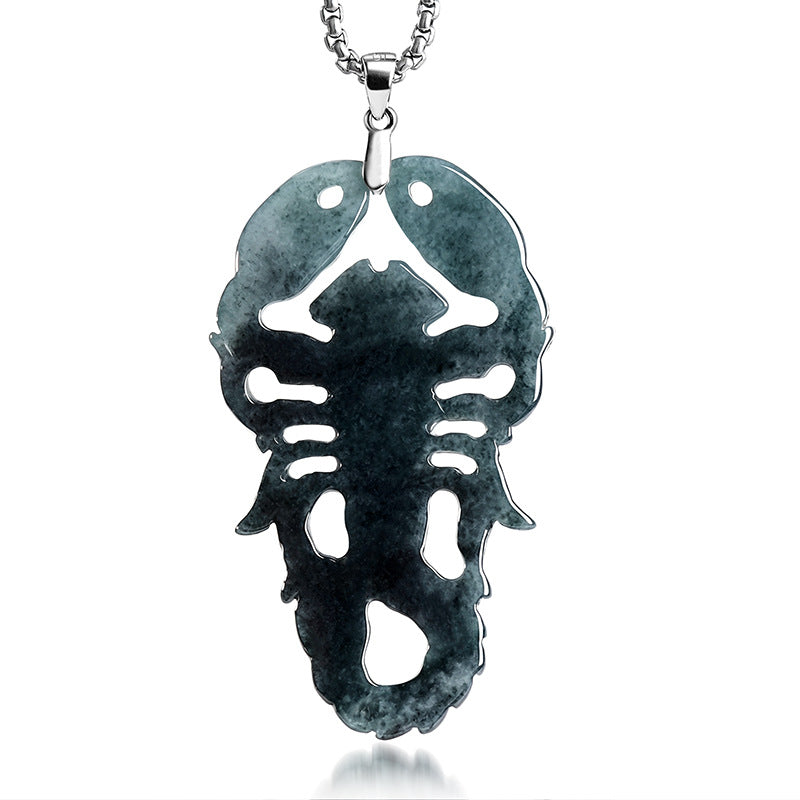 Jadeite Scorpion Pendant With S925 Silver Setting